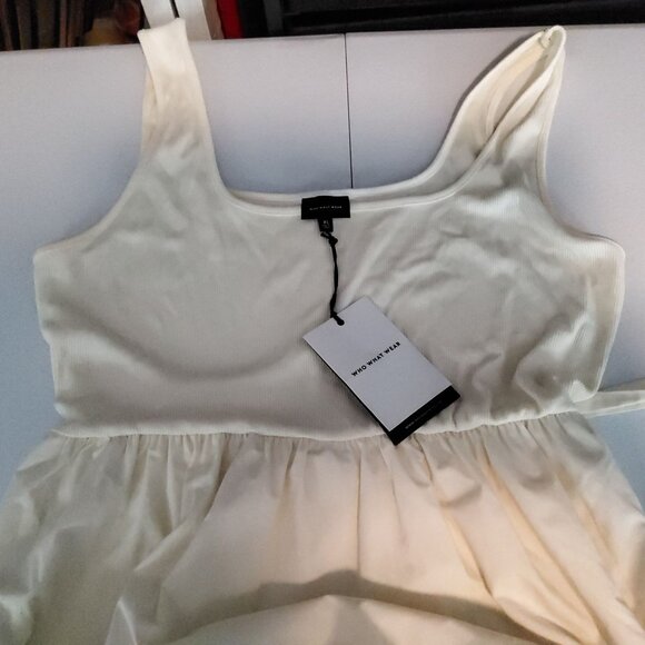Who What Wear Womens XL White Sleeveless Dress Lower: 100% Cotton - Picture 1 of 12